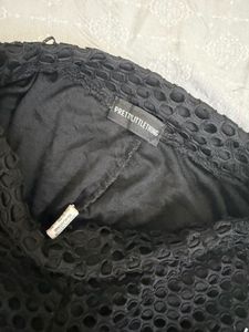 Black Mesh Mini Shorts