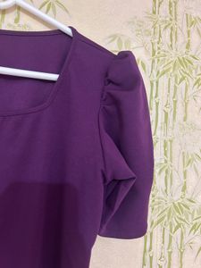Elegant Purple Puff Sleeve Top
