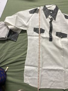 Unique White &amp; Gray Accent Shirt