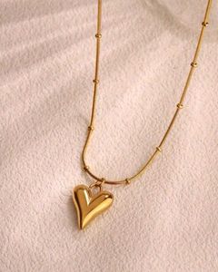 Gold Heart Necklace anti tarnish