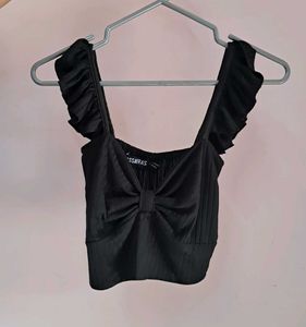 Black Ruffle Top
