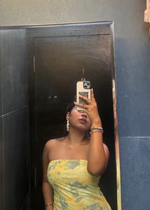 Newme Floral Print Strapless Mini Dress