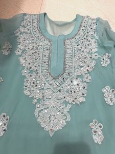 Embroidered Kurta with Mirror Work