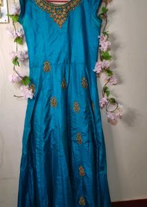 Elegant Teal Embroidered Party wear