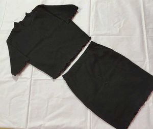 Ribbed Crop Top &amp; Skirt Set