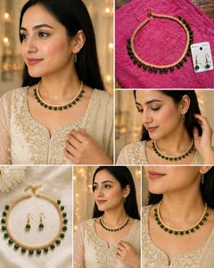 Elegant Beaded Necklace & Earring Set