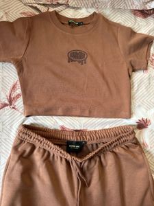 burger bae Cute Brown Co-ord Set