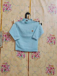 🇳🇿💫🎀winter Baby Blue Ribbed Turtle Neck warmer