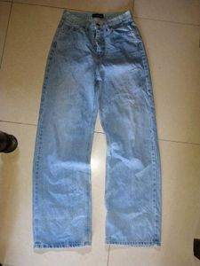 Light Wash Wide Leg Jeans heavy material