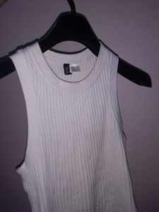 Cream Ribbed H&amp;M TOP