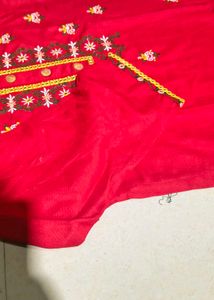 Beautiful Red Embroidered Kurta
