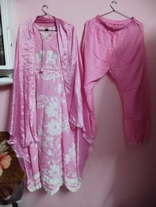 Pink Ethnic Kurta Set with Trousers
