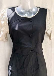 I. Elegant Black &amp; Cream Kurta Set