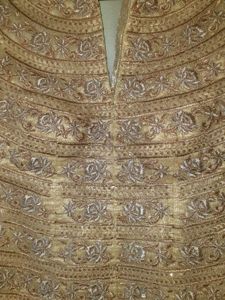 Peach &amp; Gold Embroidered Lehenga Skirt