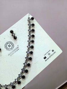 Black Stone Necklace &amp; Earring Set