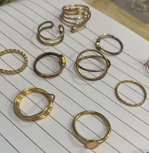 Set of 14 Gold-Tone Rings