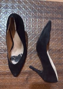 Black Suede Pointed Toe Heels