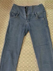 Light Blue High-Waist Skinny Jeans