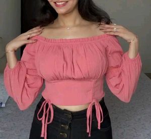 Pink Off-Shoulder Top