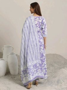 Beautiful Lavender Floral Kurta Set
