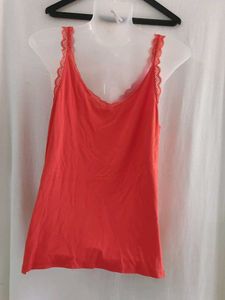 Black Lace Trim Tank Top