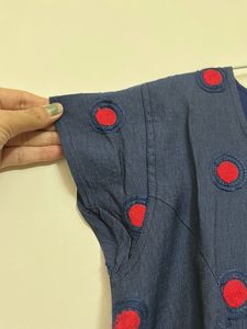 Navy Blue Polka Dot Maxi Dress