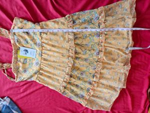 Yellow Floral Tiered Dress