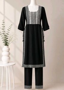 Nayra cut Black Kurta with pant set