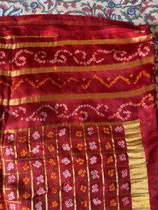 Pure silk bandhej gharchola saree