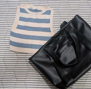 zara Striped Knit Tank Top
