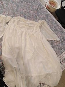 Cute Of shoulder Off White Midi Dr