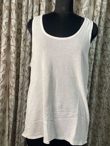 White Sleeveless Tank Top