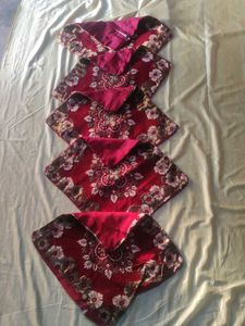 set of 5 cushion covers in bnarsi velvet silk look