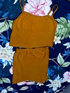 Cute Button-Up Tank Top &amp; Skirt Set