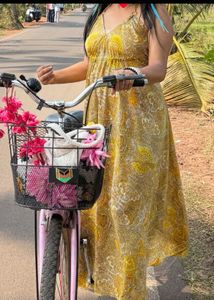 yellow Print Maxi Dress