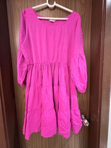 Vibrant Pink Tiered Mini Dress