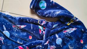 Kids Space Print Hooded Robe