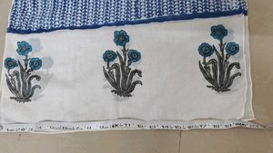 Blue &amp; White Block Print Scarf