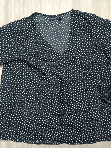 Polka Dot Tie Front Blouse