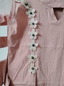 160.Pink Embroidered Kurta