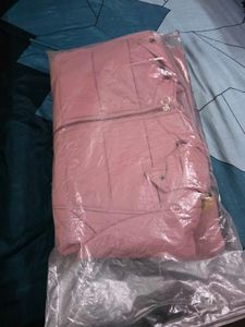 Pink Puffer Jacket with Fur Hood