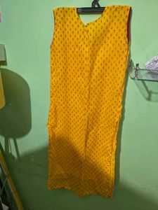 Vibrant Yellow Printed Kurta