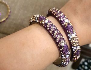 Purple Colour 2.4 Size Bangles