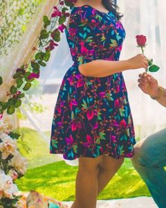 floral pattern frock dress