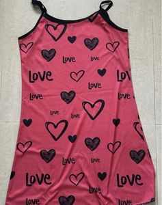 Cute Love Heart Print Nightdress