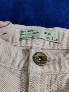 Pink Denim Shorts with Embellishments