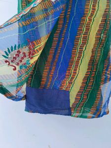 Vibrant Striped lehriya Saree