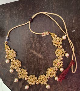 Elegant Pearl &amp; Stone Necklace Set