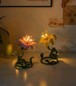 Enchanting Flower Lamp with Fairy Lights