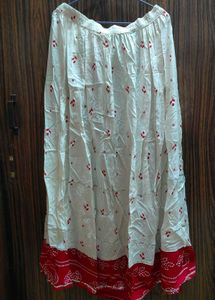 Vibrant Red Bandhani Print Kurta &amp; Skirt Set